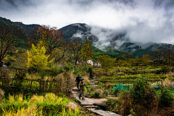 village in the valley of mountains