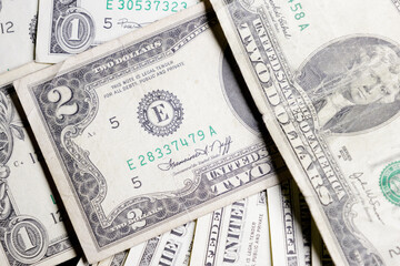 American dollars banknotes of fine dignity from the purse. selective focus.High quality photo