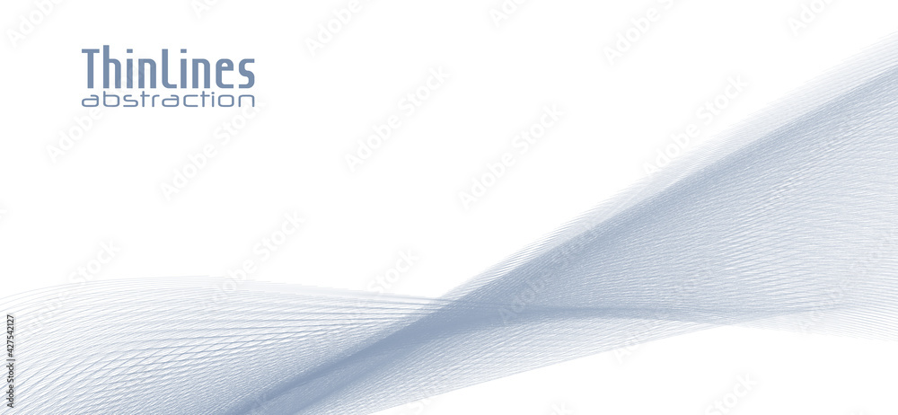 Fototapete Thin gray lines abstraction. Minimal vector graphics