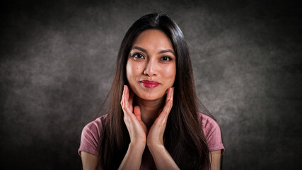 Studio portrait of a pretty Asian girl - studio photography