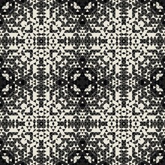 Modern simple geometric seamless pattern background with triangles shapes - black, white. Abstract and elegant fashion design texture for print or digital paper. Grid tile mosaic pattern.