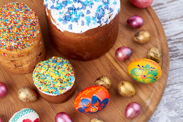 Close-up decorative traditional easter food.