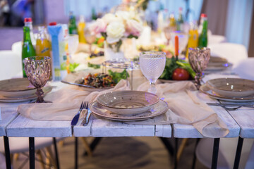 Table set for an event party