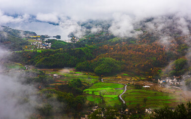 village in the valley of mountains