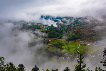 village in the valley of mountains