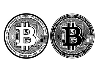 Bitcoin cryptocurrency symbol vector illustration