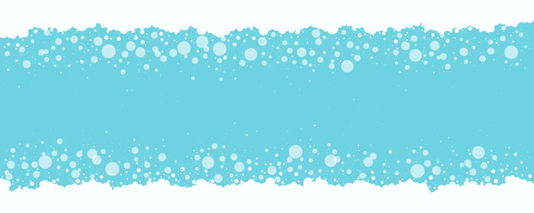 Soap bubbles and foam vector, fizz water blue background. White suds pattern. Abstract color illustration - obrazy, fototapety, plakaty