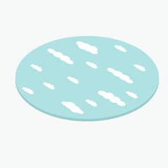 Cloud sky design isometric carpet icon for interior design vector illustration.