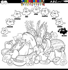 basic colors color book with fruits and vegetables group