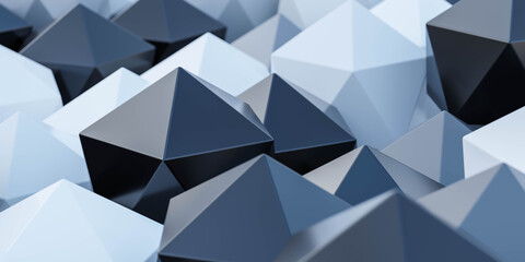 Obraz premium abstract blue polygon geometric shape pattern 3d render illustration