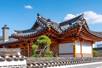 Traditional Korean wooden house in Bukchon Hanok Village, Seoul