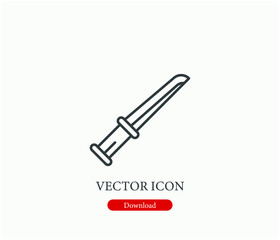 Knife vector icon.  Editable stroke. Linear style sign for use on web design and mobile apps, logo. Symbol illustration. Pixel vector graphics - Vector