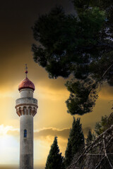 Fototapeta premium Spectacular sunset landscape in Denia, Alicante, spain