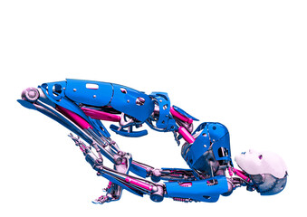 cyborg girl doing yoga pode two