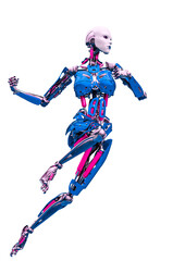 cyborg girl comic pose two