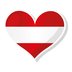 Flag of Austria in heart shaped - Vector illustration