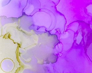 Obraz premium Ethereal Paint Pattern. Alcohol Ink Wave Wallpaper. Pink Abstract Stains Splash. Contemporary Flow Effect. Ethereal Art Texture. Alcohol Ink Wash Background. Purple Ethereal Paint Texture.