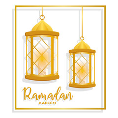 Obraz premium Ramadam Kareem poster. Muslim celebration - Vector illustration