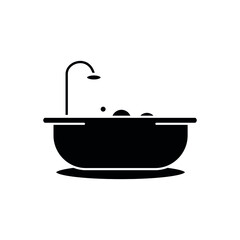 Bathroom furniture glyph icon. Home furnishings. Interior design. Thin line customizable illustration. Contour symbol. Vector isolated outline drawing. Editable stroke