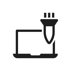 Cyber attack hacking laptop icon
