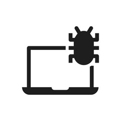 laptop computer infected virus icon malware and Bug sign symbol