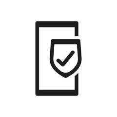 mobile phone protection shield icon sign symbol