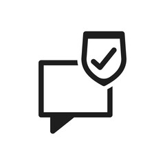 Chat message with protection shield icon