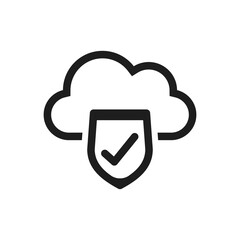 Cloud internet protection shield icon sign symbol