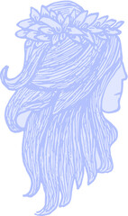 girl with hair illustration