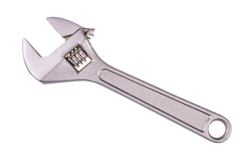 Small adjustable wrench for plumbing work. Accessories for mechanics working in the workshop.