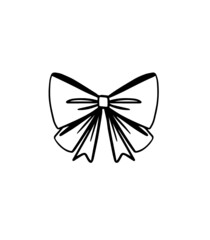 Ribbon hand drawn isolated black