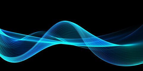 Abstract blue wave on a black background	