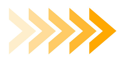 Arrows in a row. Orange