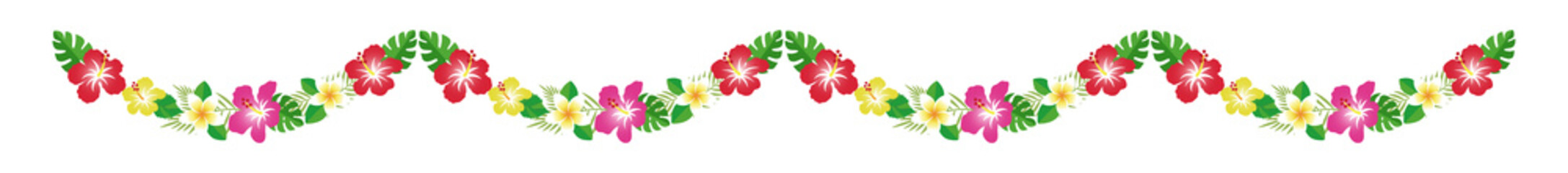 南国の花 ハイビスカスとプルメリアのガーランド（No.4） © pp7