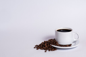 cup of coffee and beans