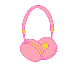 Pink Headphones Illustration
