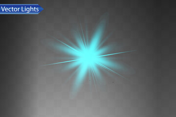 Glow isolated blue light effect, lens flare