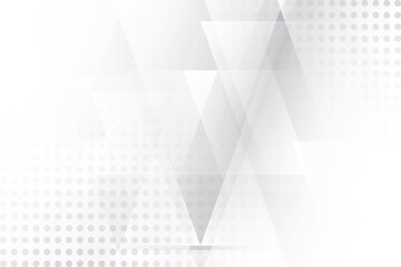 Fototapeta premium Abstract geometric white and gray color background with halftone effect. Vector illustration. 