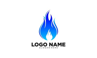 Blue fire vector logo