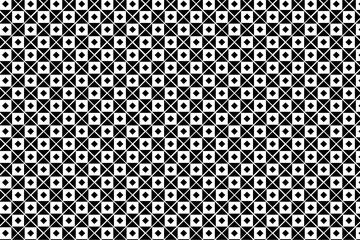 Patr&oacute;n geom&eacute;trico estilo ajedrez con cuadros blancos y negros y con cruces blancas