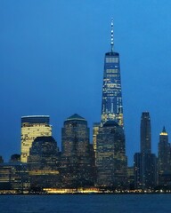 Fototapeta na wymiar city skyline One World Trade Center