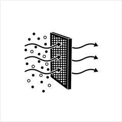 Air Flow Filter Icon, Dust Filter Icon