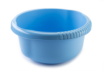 empty blue bowl isolated on white background