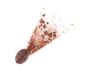 Creative coffee beans and coffee powder