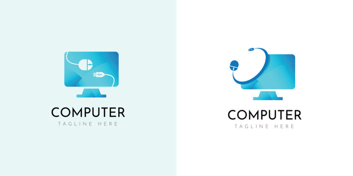 Illustrations of computer logo design 