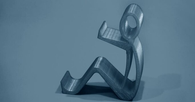 Abstract isolated object of a green color printed on a 3d printer