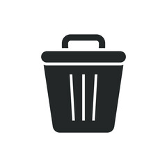 simple vector trash can on white background