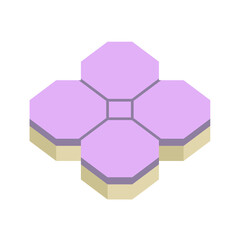 Concrete paver block pavement floor or brick vector icon. For landscape, outdoor, garden by paving on ground to create truncated square tiling pattern. That sidewalk, road, patio, path, street walkway