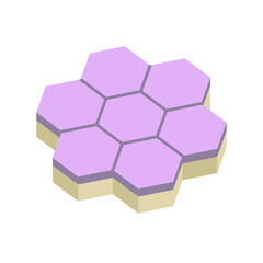 Concrete paver block pavement floor or brick vector icon. For landscape, outdoor, garden by construction paving on ground to create hexagon pattern. That sidewalk, road, patio, path, street, walkway.