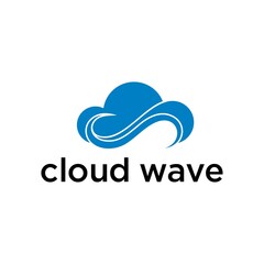 Cloud Wave Network Connection Technology Logo Design Vector